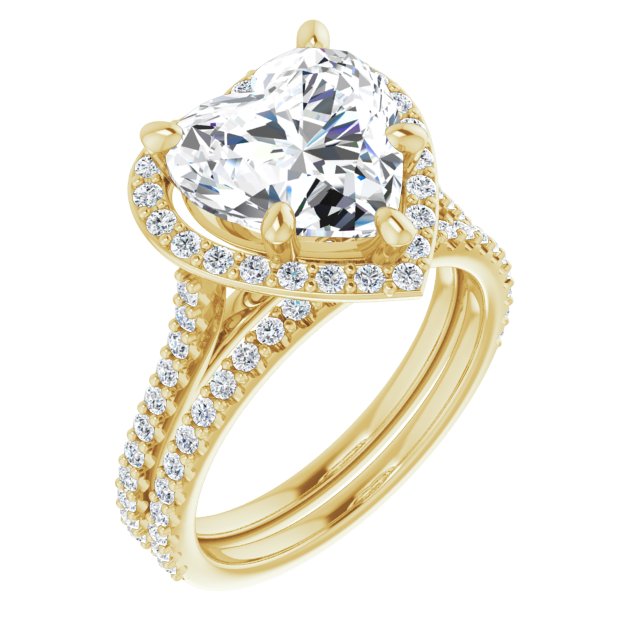 4.20 Tcw Heart Diamond GH/VS2+ Suspended Halo Engagement Ring in 14KY | AllComponents_ViewA 4.20 Tcw Heart Diamond GH/VS2+ Suspended Halo Engagement Ring in 14KY | AllComponents_ViewA
