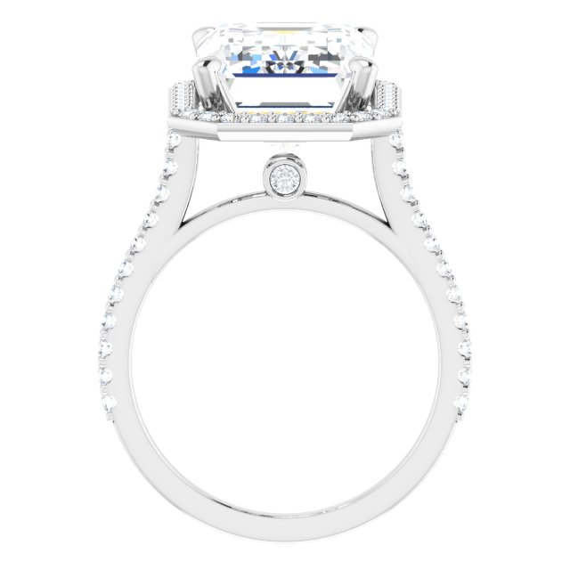 9.06 Tcw Emerald Lab-Grown GH/VS2+ Suspended Halo Engagement Ring in 14KW | ViewB_4 9.06 Tcw Emerald Lab-Grown GH/VS2+ Suspended Halo Engagement Ring in 14KW | ViewB_4