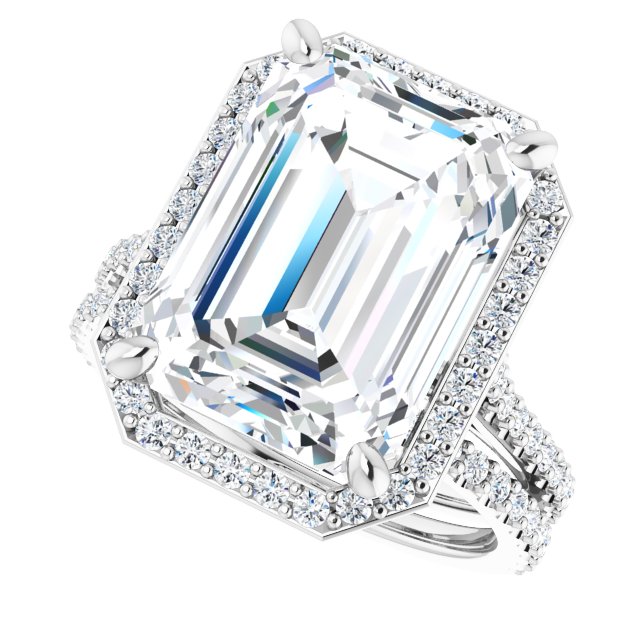 9.06 Tcw Emerald Lab-Grown GH/VS2+ Suspended Halo Engagement Ring in 14KW | AllComponents_View5 9.06 Tcw Emerald Lab-Grown GH/VS2+ Suspended Halo Engagement Ring in 14KW | AllComponents_View5
