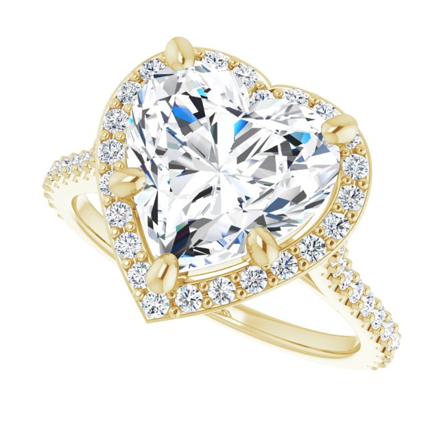 4.20 Tcw Heart Diamond GH/VS2+ Suspended Halo Engagement Ring in 14KY | View5 4.20 Tcw Heart Diamond GH/VS2+ Suspended Halo Engagement Ring in 14KY | View5