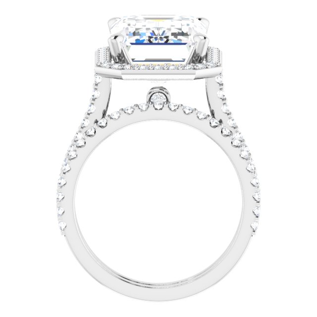 9.06 Tcw Emerald Lab-Grown GH/VS2+ Suspended Halo Engagement Ring in 14KW | AllComponents_ViewB_4 9.06 Tcw Emerald Lab-Grown GH/VS2+ Suspended Halo Engagement Ring in 14KW | AllComponents_ViewB_4