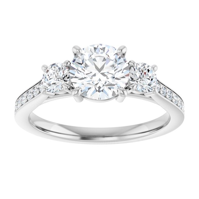 1.46 tcw Round Lab-Grown GH/VS2+ Sculptural Three Stone Engagement Ring in PLAT | ViewS 1.46 tcw Round Lab-Grown GH/VS2+ Sculptural Three Stone Engagement Ring in PLAT | ViewS