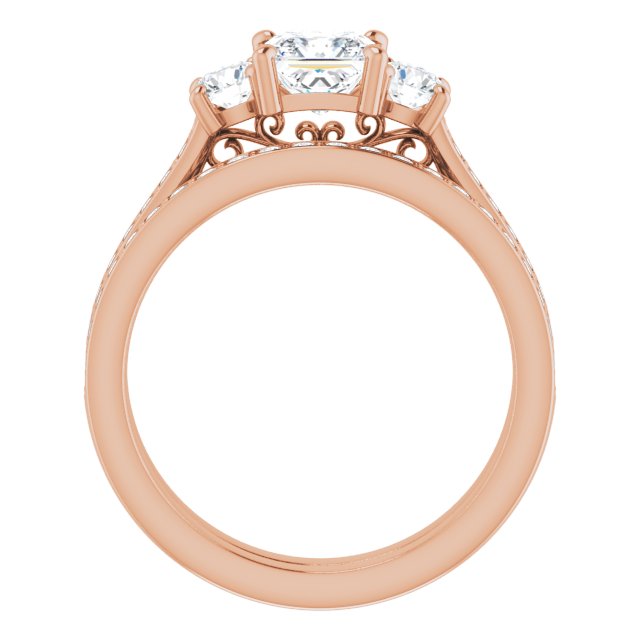 1.28 tcw Square Diamond EF/VS1+ Sculptural Three Stone Engagement Ring in 18KR | AllComponents_ViewB_4