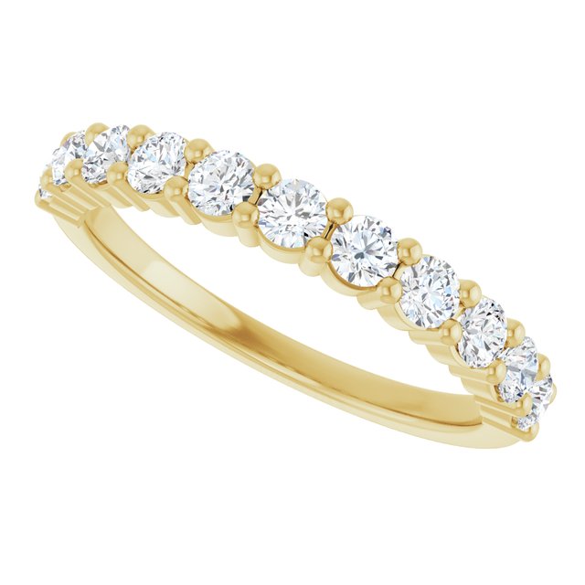Classic 0.66 Round Diamond D/VVS2+ Anniversary Ring in 18KY | View5 Classic 0.66 Round Diamond D/VVS2+ Anniversary Ring in 18KY | View5