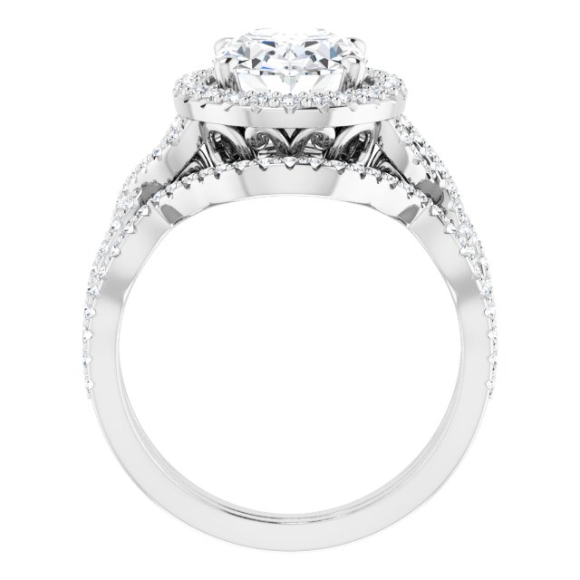 3.48 Tcw Oval Lab-Grown GH/VS2+ Sculptural Halo Engagement Ring in 14KW | AllComponents_ViewB_4 3.48 Tcw Oval Lab-Grown GH/VS2+ Sculptural Halo Engagement Ring in 14KW | AllComponents_ViewB_4