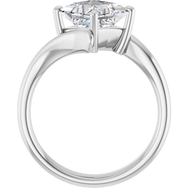 2.10 carat Square Moissanite DEF/VVS Modern Solitaire Engagement Ring in PLAT | ViewB_4