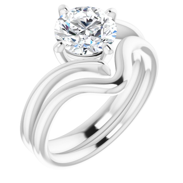 1.50 carat Round Lab-Grown GH/VS2+ Modern Solitaire Engagement Ring in PLAT | AllComponents_ViewA 1.50 carat Round Lab-Grown GH/VS2+ Modern Solitaire Engagement Ring in PLAT | AllComponents_ViewA