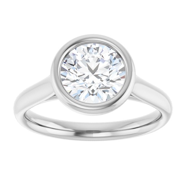 1.50 carat Round Lab-Grown GH/VS2+ Bezel Solitaire Engagement Ring in PLAT | ViewS 1.50 carat Round Lab-Grown GH/VS2+ Bezel Solitaire Engagement Ring in PLAT | ViewS