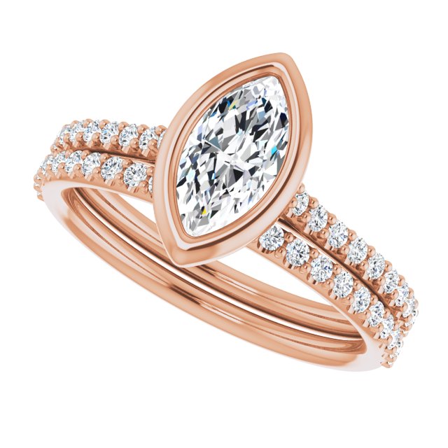 0.90 Marquise Diamond D/VVS2+ Bezel Sidestone Engagement Ring in 14KR | AllComponents_View5 0.90 Marquise Diamond D/VVS2+ Bezel Sidestone Engagement Ring in 14KR | AllComponents_View5