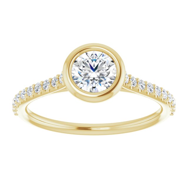 0.70 Round Diamond D/VVS2+ Bezel Sidestone Engagement Ring in 18KY | ViewS 0.70 Round Diamond D/VVS2+ Bezel Sidestone Engagement Ring in 18KY | ViewS