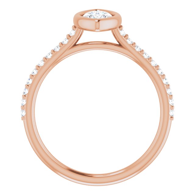0.90 Marquise Diamond D/VVS2+ Bezel Sidestone Engagement Ring in 14KR | ViewB_4 0.90 Marquise Diamond D/VVS2+ Bezel Sidestone Engagement Ring in 14KR | ViewB_4