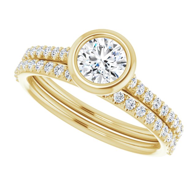0.70 Round Diamond D/VVS2+ Bezel Sidestone Engagement Ring in 18KY | AllComponents_View5 0.70 Round Diamond D/VVS2+ Bezel Sidestone Engagement Ring in 18KY | AllComponents_View5
