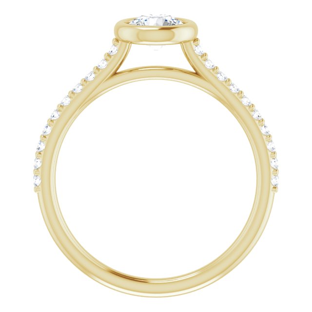 0.70 Round Diamond D/VVS2+ Bezel Sidestone Engagement Ring in 18KY | ViewB_4 0.70 Round Diamond D/VVS2+ Bezel Sidestone Engagement Ring in 18KY | ViewB_4