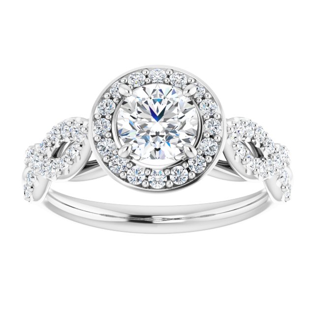 1.04 Tcw Round Diamond GH/VS2+ Infinity Halo Engagement Ring in 14KW | ViewS