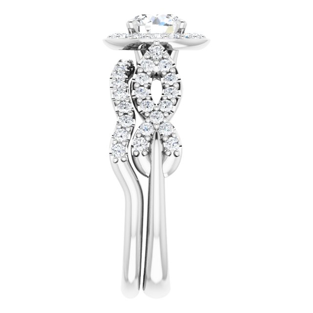 1.04 Tcw Round Diamond GH/VS2+ Infinity Halo Engagement Ring in 14KW | AllComponents_ViewE