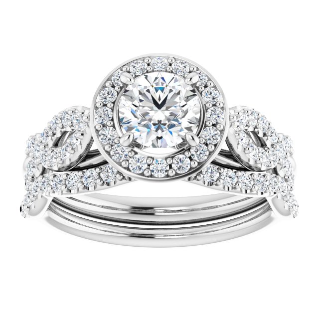 1.04 Tcw Round Diamond GH/VS2+ Infinity Halo Engagement Ring in 14KW | AllComponents_ViewS