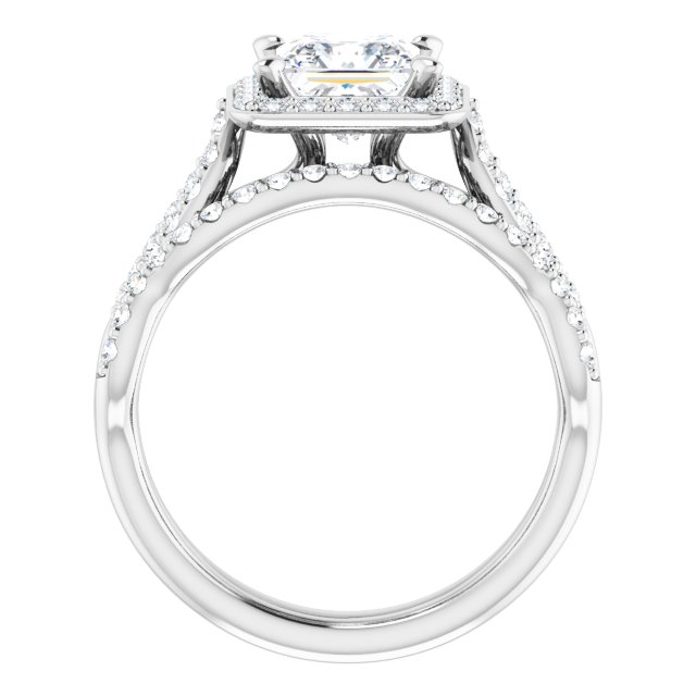 1.78 Tcw Square Moissanite DEF/VVS Infinity Halo Engagement Ring in 14KW | AllComponents_ViewB_4