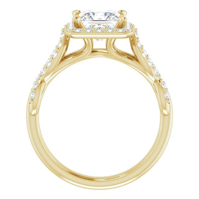 1.78 Tcw Square Diamond EF/VS1+ Infinity Halo Engagement Ring in 18KY | ViewB_4