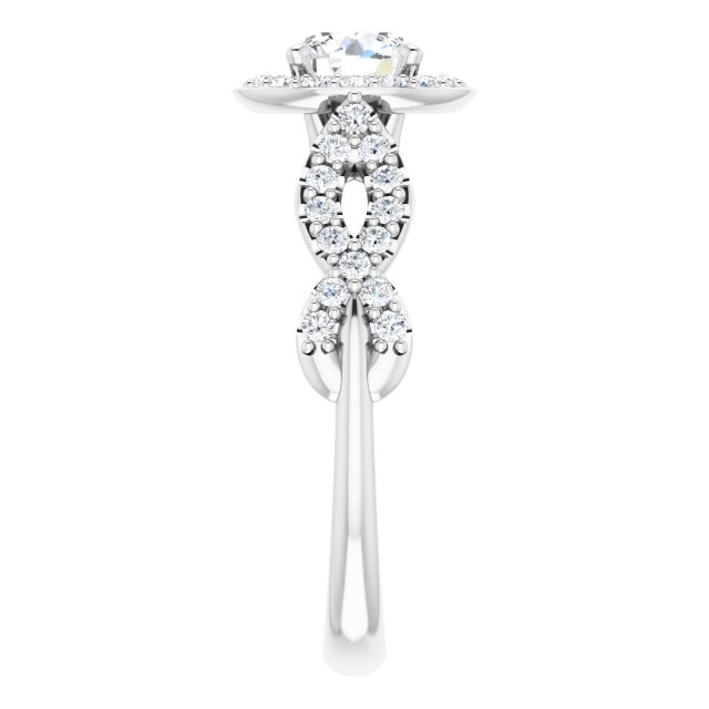 1.04 Tcw Round Diamond GH/VS2+ Infinity Halo Engagement Ring in 14KW | ViewE