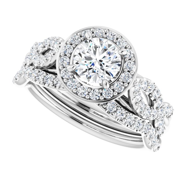 1.04 Tcw Round Diamond GH/VS2+ Infinity Halo Engagement Ring in 14KW | AllComponents_View5