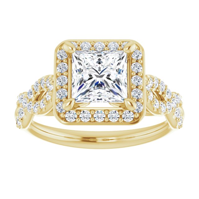 1.78 Tcw Square Diamond EF/VS1+ Infinity Halo Engagement Ring in 18KY | ViewS