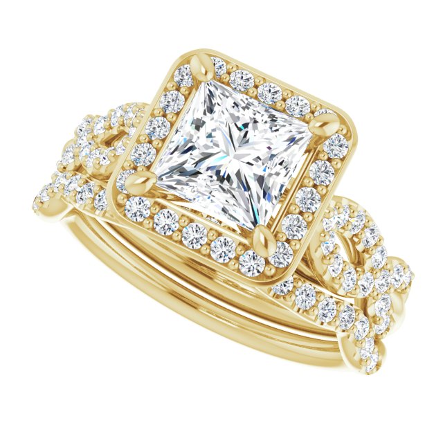 1.78 Tcw Square Diamond EF/VS1+ Infinity Halo Engagement Ring in 18KY | AllComponents_View5