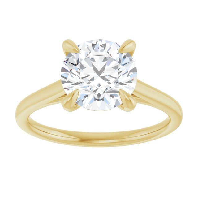 2.20 carat Round Moissanite DEF/VVS Classic Solitaire Engagement Ring in 18KY | ViewS 2.20 carat Round Moissanite DEF/VVS Classic Solitaire Engagement Ring in 18KY | ViewS