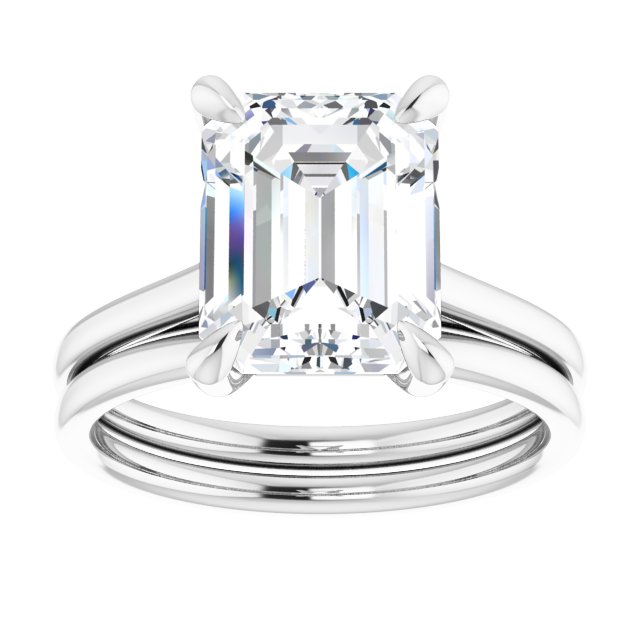 3.55 carat Emerald Diamond EF/VS1+ Classic Solitaire Engagement Ring in PLAT | AllComponents_ViewS 3.55 carat Emerald Diamond EF/VS1+ Classic Solitaire Engagement Ring in PLAT | AllComponents_ViewS
