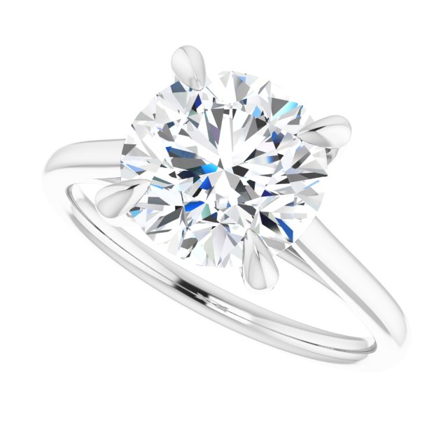 2.70 carat Round Diamond EF/VS1+ Classic Solitaire Engagement Ring in 18KW | View5 2.70 carat Round Diamond EF/VS1+ Classic Solitaire Engagement Ring in 18KW | View5
