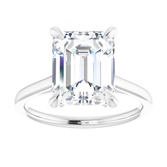 3.55 carat Emerald Diamond EF/VS1+ Classic Solitaire Engagement Ring in PLAT | ViewS 3.55 carat Emerald Diamond EF/VS1+ Classic Solitaire Engagement Ring in PLAT | ViewS