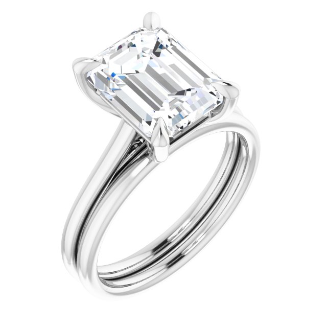 3.55 carat Emerald Diamond EF/VS1+ Classic Solitaire Engagement Ring in PLAT | AllComponents_ViewA 3.55 carat Emerald Diamond EF/VS1+ Classic Solitaire Engagement Ring in PLAT | AllComponents_ViewA