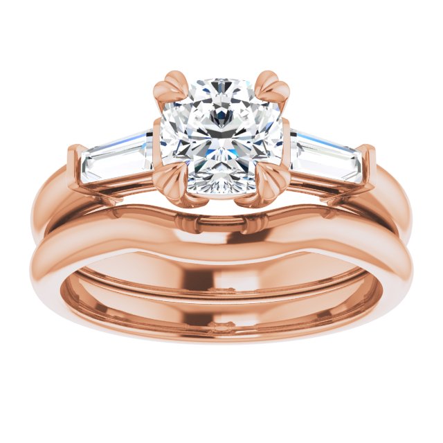 1.46 tcw Cushion Diamond EF/VS1+ Classic Three Stone Engagement Ring in 18KR | AllComponents_ViewS
