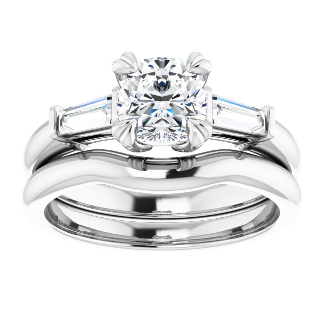 1.46 tcw Cushion Diamond D/VVS2+ Classic Three Stone Engagement Ring in 18KW | AllComponents_ViewS 1.46 tcw Cushion Diamond D/VVS2+ Classic Three Stone Engagement Ring in 18KW | AllComponents_ViewS