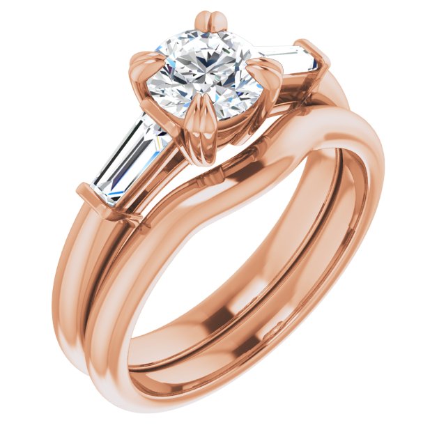 1.16 tcw Round Lab-Grown GH/VS2+ Classic Three Stone Engagement Ring in 14KR | AllComponents_ViewA