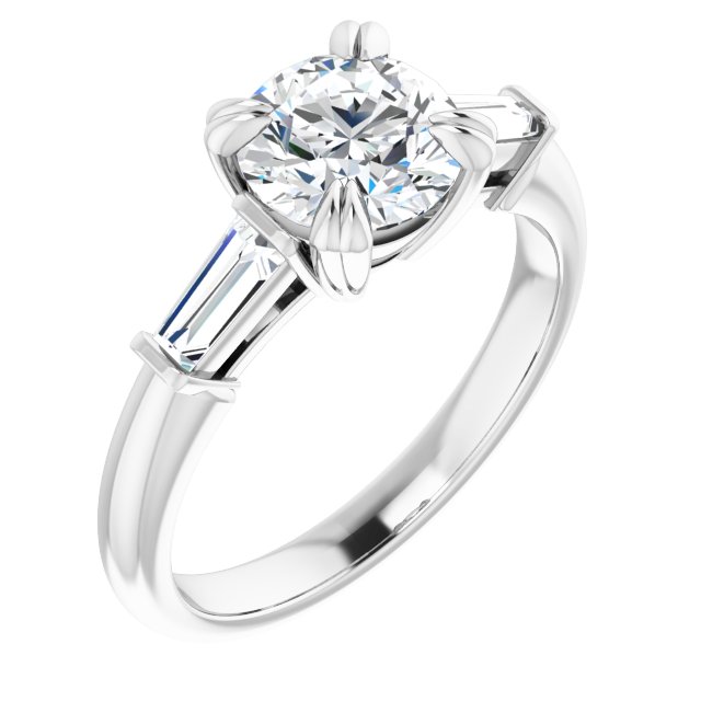 1.56 tcw Round Lab-Grown GH/VS2+ Classic Three Stone Engagement Ring in 14KW | ViewA