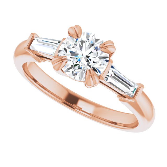 1.16 tcw Round Lab-Grown GH/VS2+ Classic Three Stone Engagement Ring in 14KR | View5