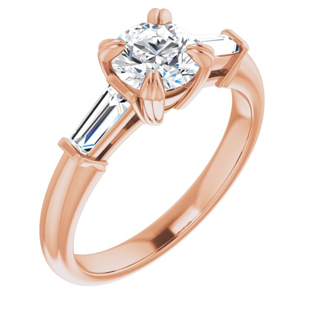 1.16 tcw Round Lab-Grown GH/VS2+ Classic Three Stone Engagement Ring in 14KR | ViewA