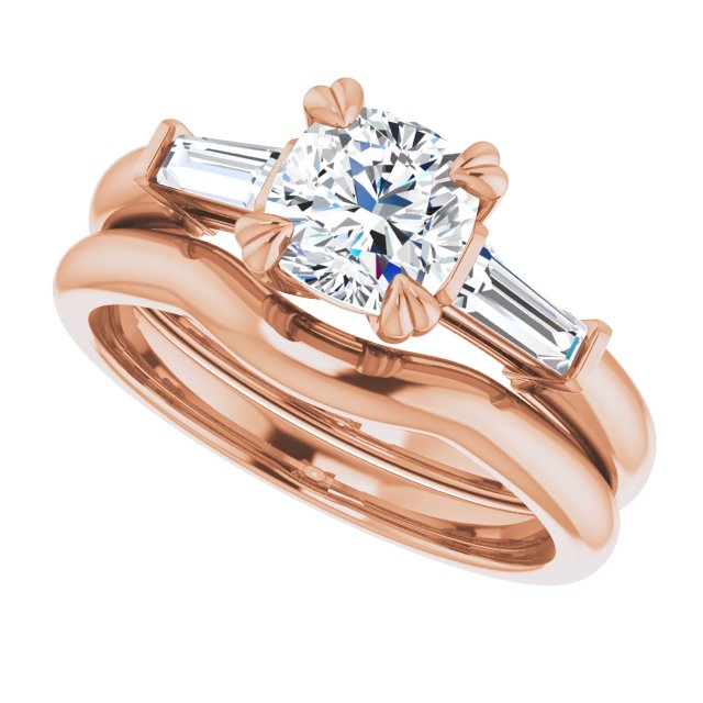 1.46 tcw Cushion Diamond EF/VS1+ Classic Three Stone Engagement Ring in 18KR | AllComponents_View5