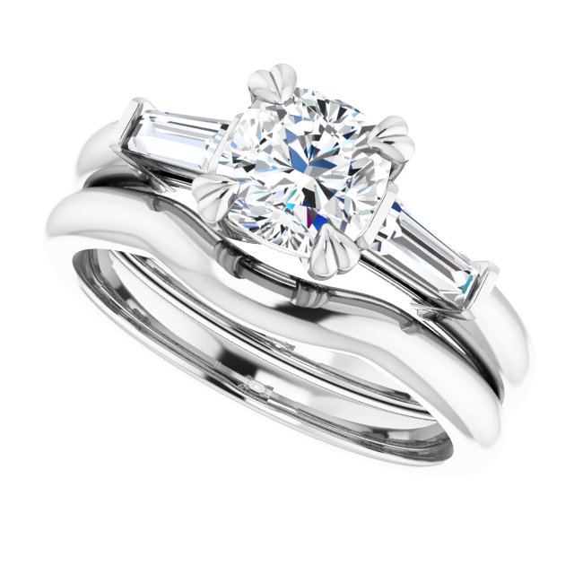 1.46 tcw Cushion Diamond D/VVS2+ Classic Three Stone Engagement Ring in 18KW | AllComponents_View5 1.46 tcw Cushion Diamond D/VVS2+ Classic Three Stone Engagement Ring in 18KW | AllComponents_View5