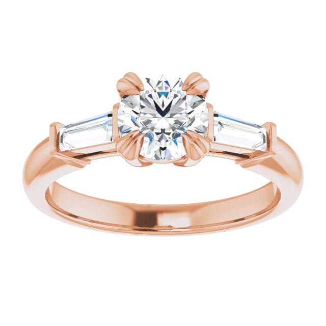 1.16 tcw Round Lab-Grown GH/VS2+ Classic Three Stone Engagement Ring in 14KR | ViewS
