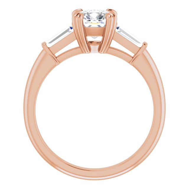 1.46 tcw Cushion Diamond EF/VS1+ Classic Three Stone Engagement Ring in 18KR | ViewB_4