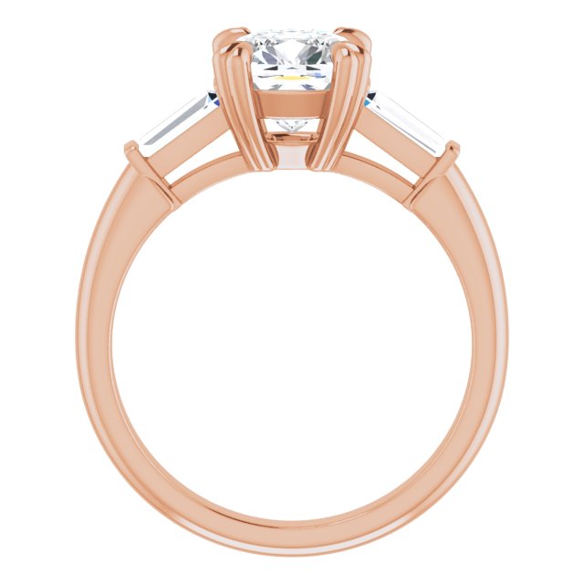 2.06 tcw Cushion Moissanite DEF/VVS Classic Three Stone Engagement Ring in 14KR | ViewB_4 2.06 tcw Cushion Moissanite DEF/VVS Classic Three Stone Engagement Ring in 14KR | ViewB_4