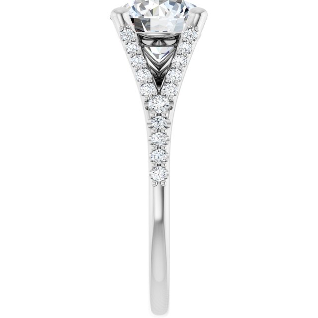 2.50 Round Diamond EF/VS1+ Cathedral Sidestone Engagement Ring in 18KW | ViewE 2.50 Round Diamond EF/VS1+ Cathedral Sidestone Engagement Ring in 18KW | ViewE