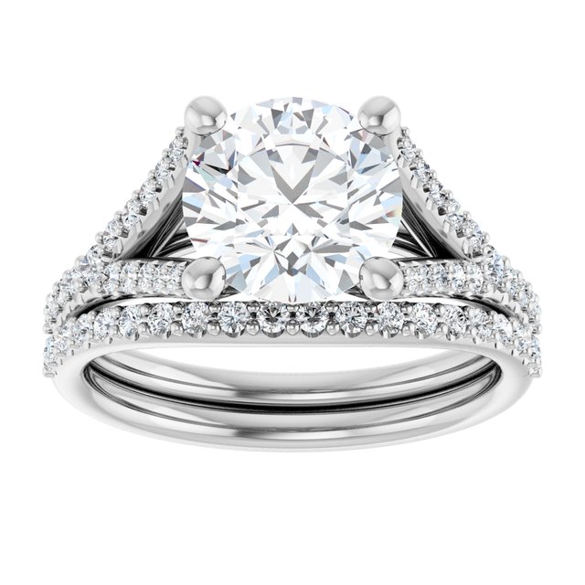 2.50 Round Diamond EF/VS1+ Cathedral Sidestone Engagement Ring in 18KW | AllComponents_ViewS 2.50 Round Diamond EF/VS1+ Cathedral Sidestone Engagement Ring in 18KW | AllComponents_ViewS