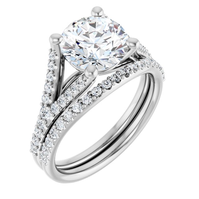 2.50 Round Diamond EF/VS1+ Cathedral Sidestone Engagement Ring in 18KW | AllComponents_ViewA 2.50 Round Diamond EF/VS1+ Cathedral Sidestone Engagement Ring in 18KW | AllComponents_ViewA