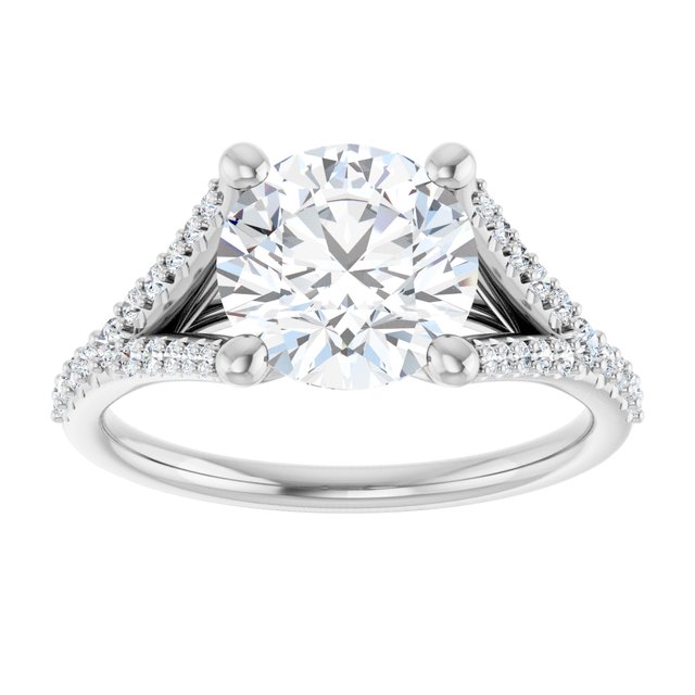 2.50 Round Diamond EF/VS1+ Cathedral Sidestone Engagement Ring in 18KW | ViewS 2.50 Round Diamond EF/VS1+ Cathedral Sidestone Engagement Ring in 18KW | ViewS