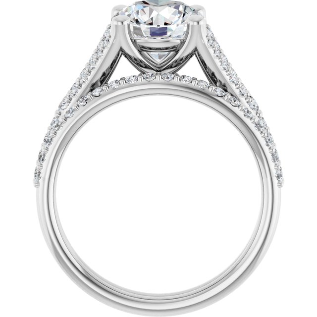 2.28 Round Moissanite DEF/VVS Cathedral Sidestone Engagement Ring in PLAT | AllComponents_ViewB_4