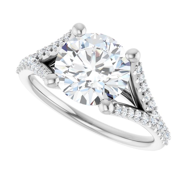2.50 Round Diamond EF/VS1+ Cathedral Sidestone Engagement Ring in 18KW | View5 2.50 Round Diamond EF/VS1+ Cathedral Sidestone Engagement Ring in 18KW | View5