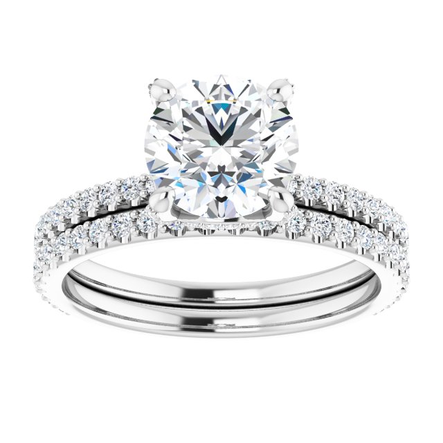 1.83 Tcw Round Moissanite DEF/VVS Classic Hidden Halo Engagement Ring in 14KW | AllComponents_ViewS 1.83 Tcw Round Moissanite DEF/VVS Classic Hidden Halo Engagement Ring in 14KW | AllComponents_ViewS