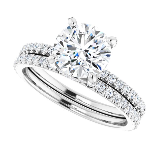 1.83 Tcw Round Moissanite DEF/VVS Classic Hidden Halo Engagement Ring in 14KW | AllComponents_View5 1.83 Tcw Round Moissanite DEF/VVS Classic Hidden Halo Engagement Ring in 14KW | AllComponents_View5